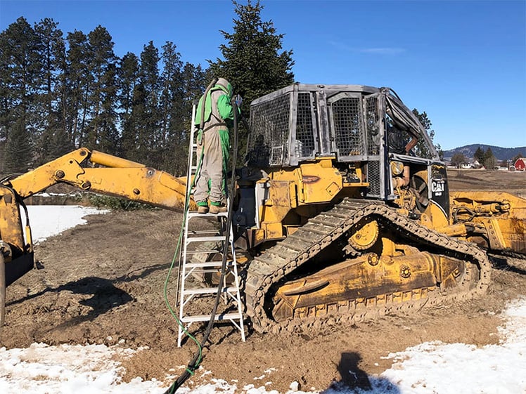 CAT tractor blasting _ winter snow